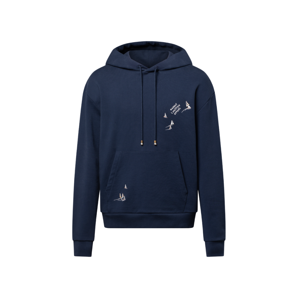 Moletom Louis Vuitton com Capuz e Assinatura Bordada